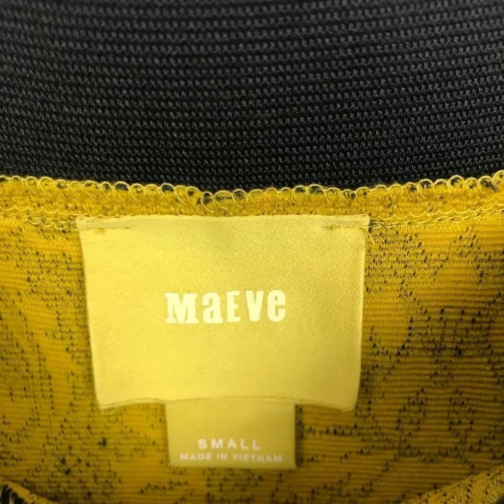 ANTHROPOLOGIE | MAEVE Yellow & Blue Damask Circle Skirt Women’s Size Small